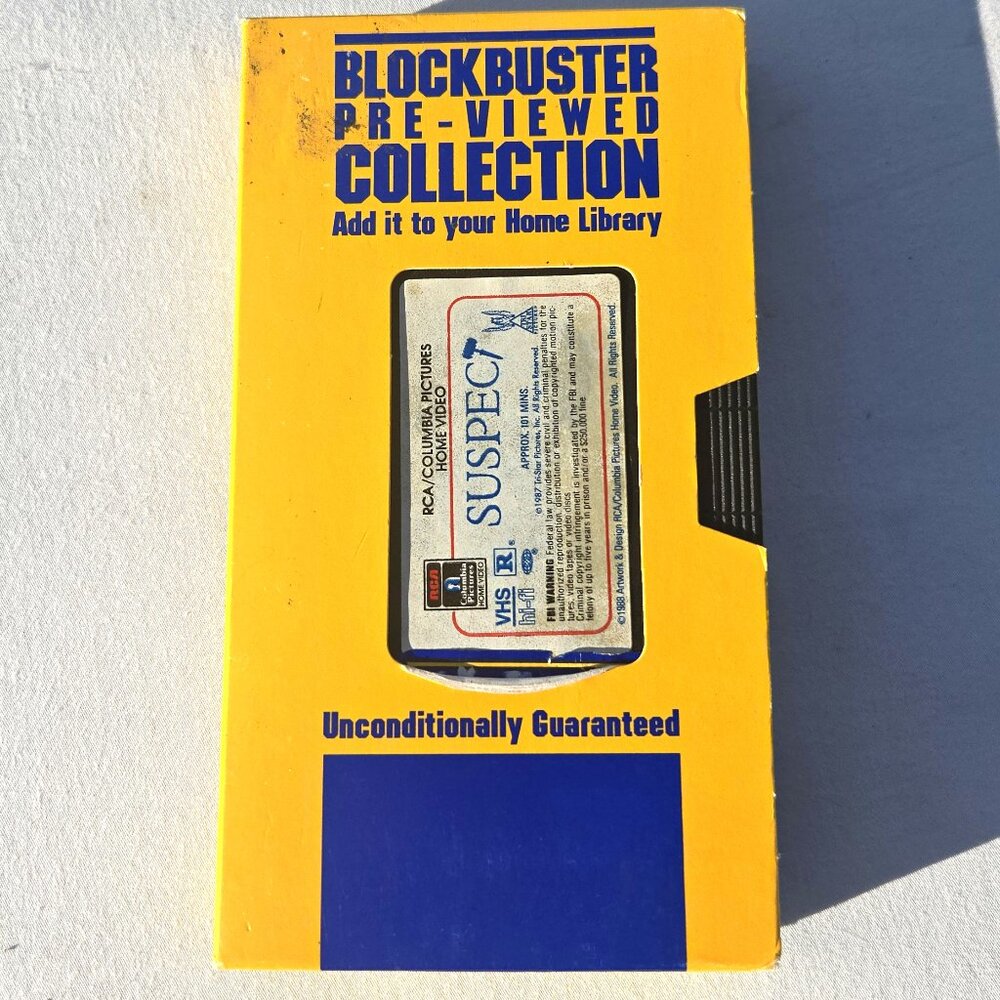 SOLD - Blockbuster Video Vintage Genuine Real Video Cassette Movie Suspect